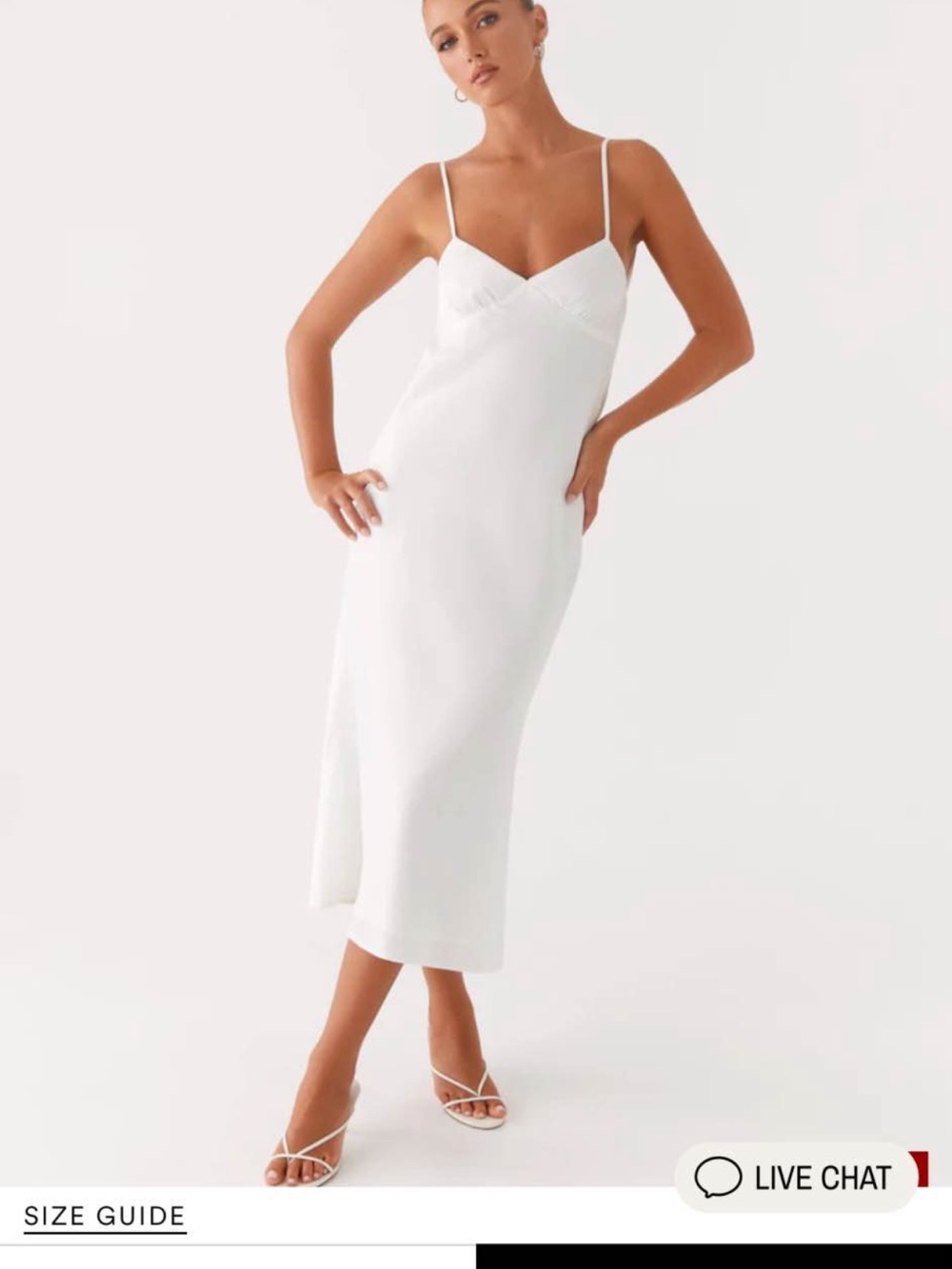Peppermayo White Midi Slip Dress